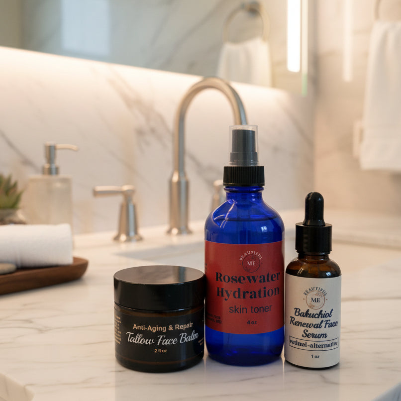 Anti-Aging & Repair Tallow, Bakuchiol Face Serum, Rosewater Hydration