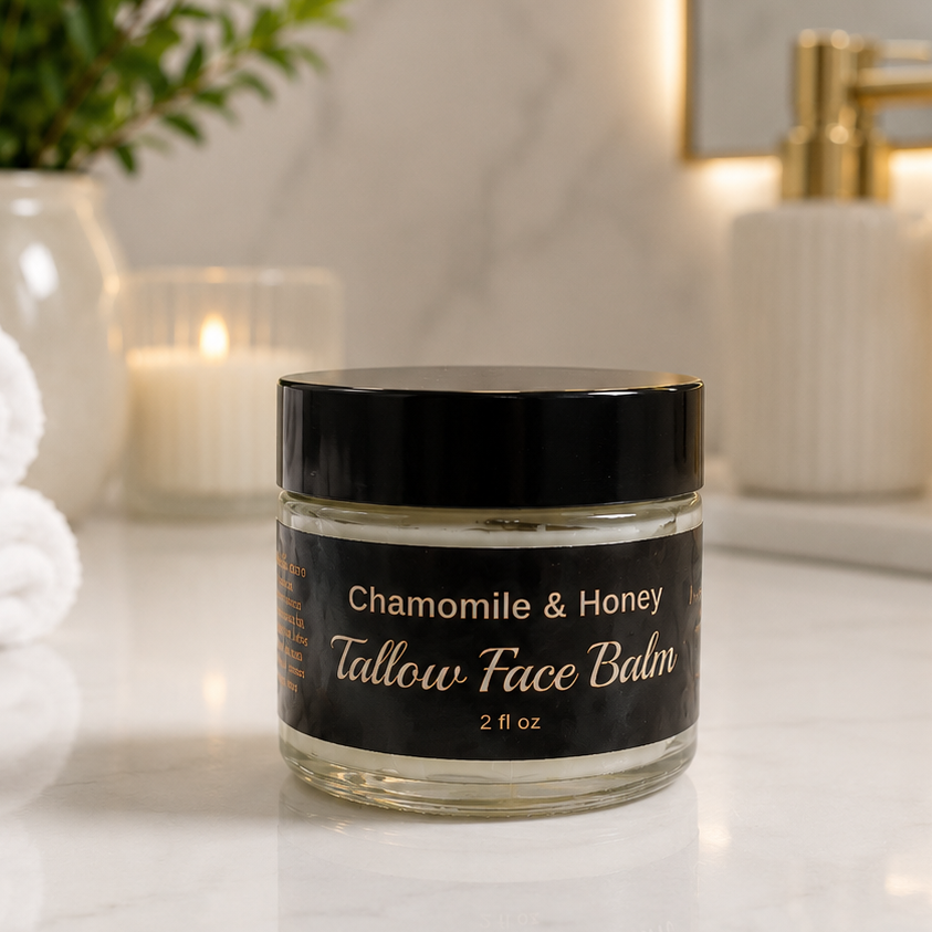 Tallow Face Balm Soothing Chamomile & Honey  2oz