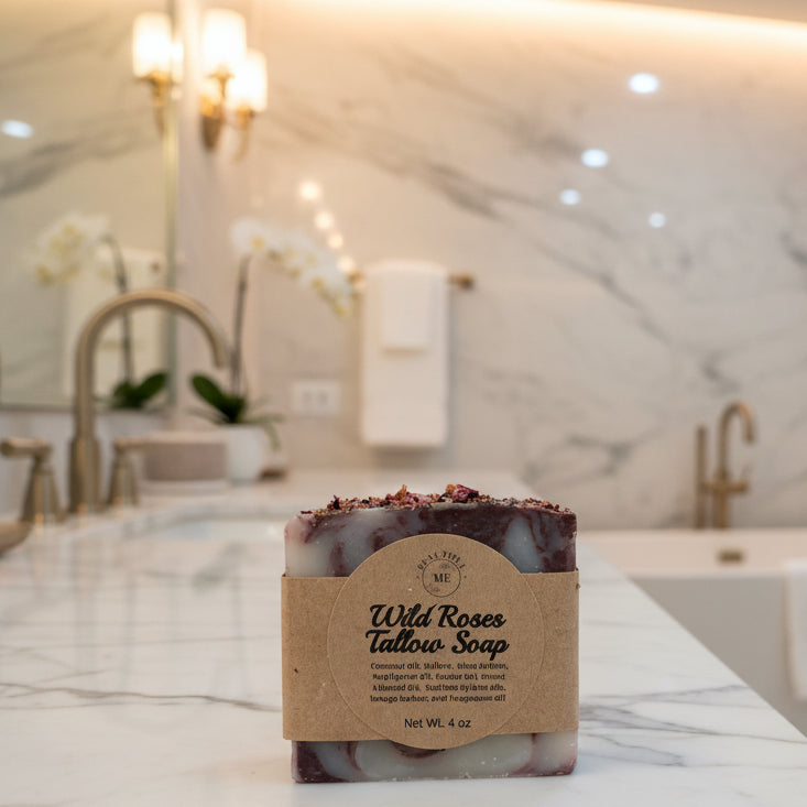 Wild Roses Tallow Soap Bar 4oz